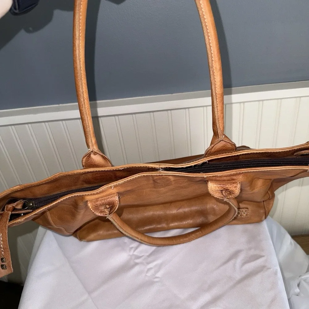 Bed Stu Leather Cersei Tote Shoulder Bag Purse Handbag Brown Distressed EUC